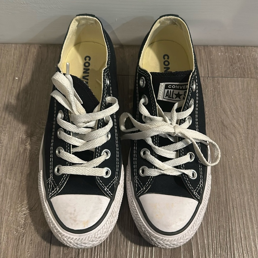 Black Converse Canvas All Star Chuck Taylor Low Top Sneakers